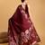 maroon jacquard saree with blouse piece