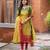 Kanchi Cotton Kurta Set with Zari Dupatta, Hair Bow & Pearl Necklace