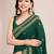green silk blend saree with contrast zari border pallu and matching blouse