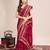 maroon silk blend saree with contrast zari border pallu and matching blouse