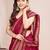 maroon silk blend saree with contrast zari border pallu and matching blouse