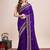 purple silk blend saree with contrast zari border pallu and matching blouse