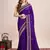 purple silk blend saree with contrast zari border pallu and matching blouse