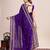 purple silk blend saree with contrast zari border pallu and matching blouse