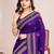 purple silk blend saree with contrast zari border pallu and matching blouse