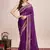 wine silk blend saree with contrast zari border pallu and matching blouse