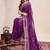 wine silk blend saree with contrast zari border pallu and matching blouse