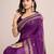 wine silk blend saree with contrast zari border pallu and matching blouse