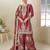 Crimson Strawberry DESIGNER HAND EMBROIDERED REAL CHINON PALAZO SUIT 
