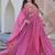 Pink gold-crush fabric with sequins & multi embroidered work gown dupatta