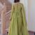 Perrot gold-crush fabric with sequins & multi embroidered work gown dupatta