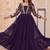 Purple faux blooming with sequins & zari embroidered work gown