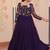 Purple faux blooming with sequins & zari embroidered work gown