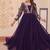 Purple faux blooming with sequins & zari embroidered work gown