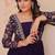 Purple faux blooming with sequins & zari embroidered work gown