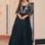 Teal faux blooming with sequins & zari embroidered work gown