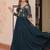 Teal faux blooming with sequins & zari embroidered work gown