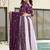 Wine faux georgette with zari & sequins embroidered work wedding gown