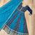 Teal faux georgette with zari & sequins embroidered work wedding gown