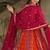 Ranipink faux georgette with zari & sequins embroidered work wedding gown