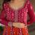 Ranipink faux georgette with zari & sequins embroidered work wedding gown