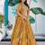 yellow zari embroidered chinon lehenga choli with dupatta