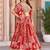 red chinon digital printed wedding lehenga choli