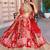 red chinon digital printed wedding lehenga choli
