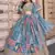 sky blue dori embroidered chinon lehenga set choli with dupatta with dupatta
