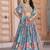 sky blue dori embroidered chinon lehenga choli with dupatta