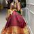 maroon cotton zari weaving lehenga choli with dupatta