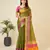 green woven semi cotton saree
