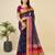 navy blue woven semi cotton saree