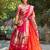 orange jacquard silk festival wear lehenga choli with dupatta
