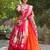 orange jacquard silk festival wear lehenga choli with dupatta