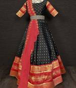 black jacquard zari weaving lehenga choli with dupatta