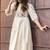 Off-white floral embroidered long kurti