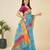 sky blue woven semi cotton saree