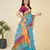 sky blue woven semi cotton saree