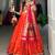 orange jacquard silk zari weaving lehenga choli with dupatta