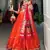 orange jacquard silk zari weaving lehenga set choli with dupatta with dupatta