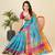 sky blue woven semi cotton saree