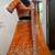 orange zari work silk lehenga choli with net dupatta
