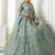 mint green net beads embroidered lehenga choli with dupatta