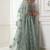 mint green net beads embroidered lehenga choli with dupatta
