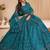 teal blue sequins embroidered wedding lehenga choli