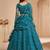 teal blue sequins embroidered wedding lehenga choli