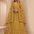 mustard yellow net function wear lehenga choli with dupatta