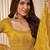 mustard yellow net function wear lehenga choli with dupatta