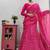 rani pink georgette sequins work party wear lehenga saree